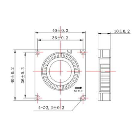 Вентилятор радиальный 40х40х10мм DC12V